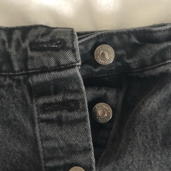 FOREVER21 Black Denim Skirt with Buttons - Picture 4 of 6